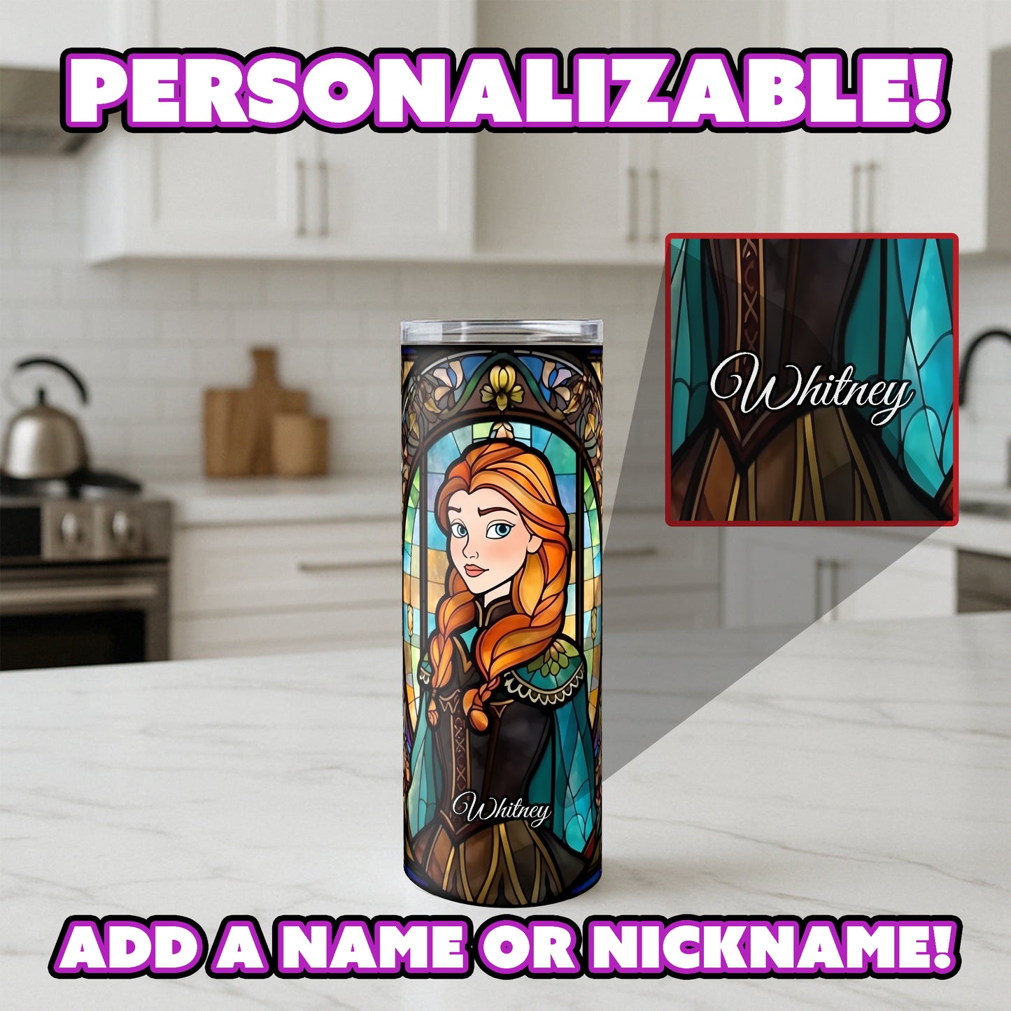 Anna Tumbler - Stained Glass Portrait Edition