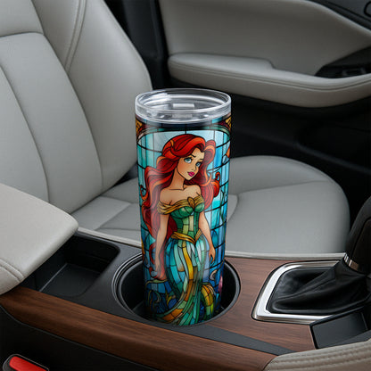 Little Mermaid Tumbler - Stained Glass Portrait Edition