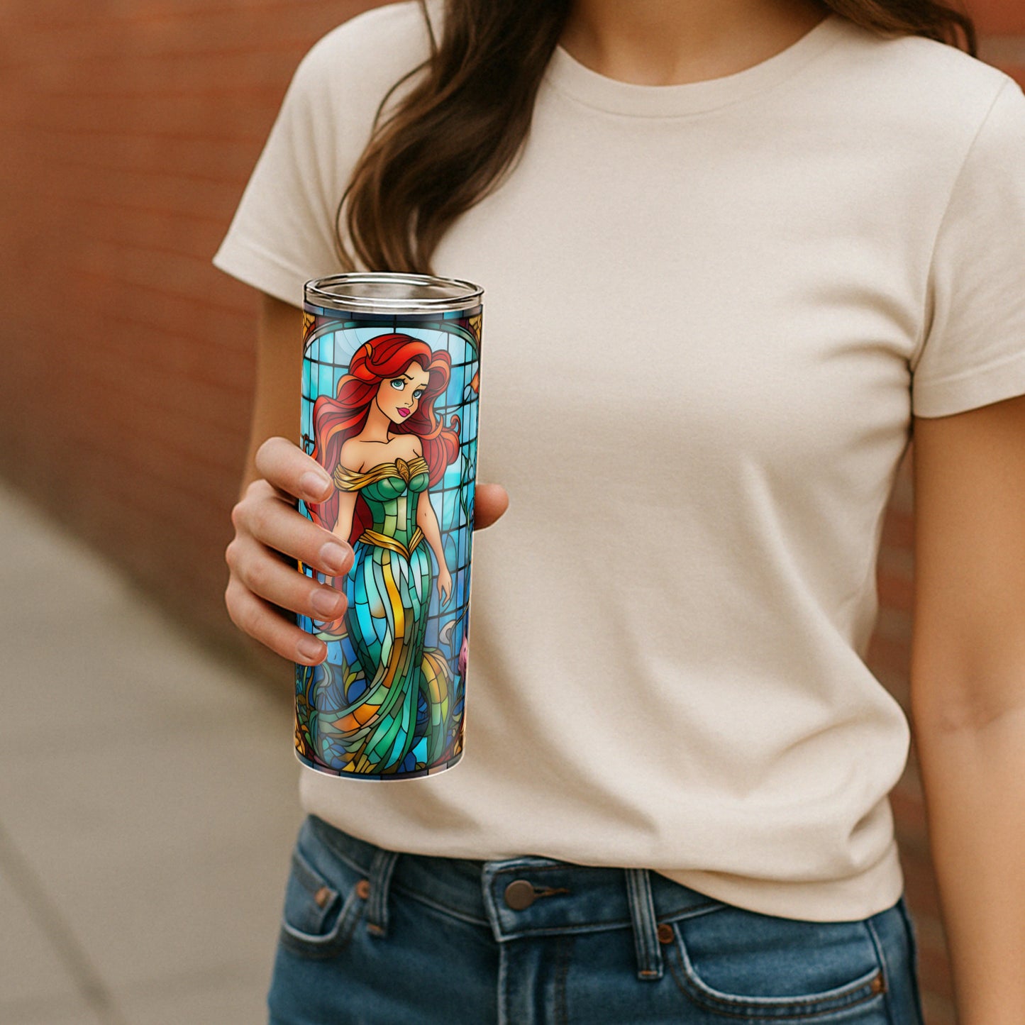 Little Mermaid Tumbler - Stained Glass Portrait Edition
