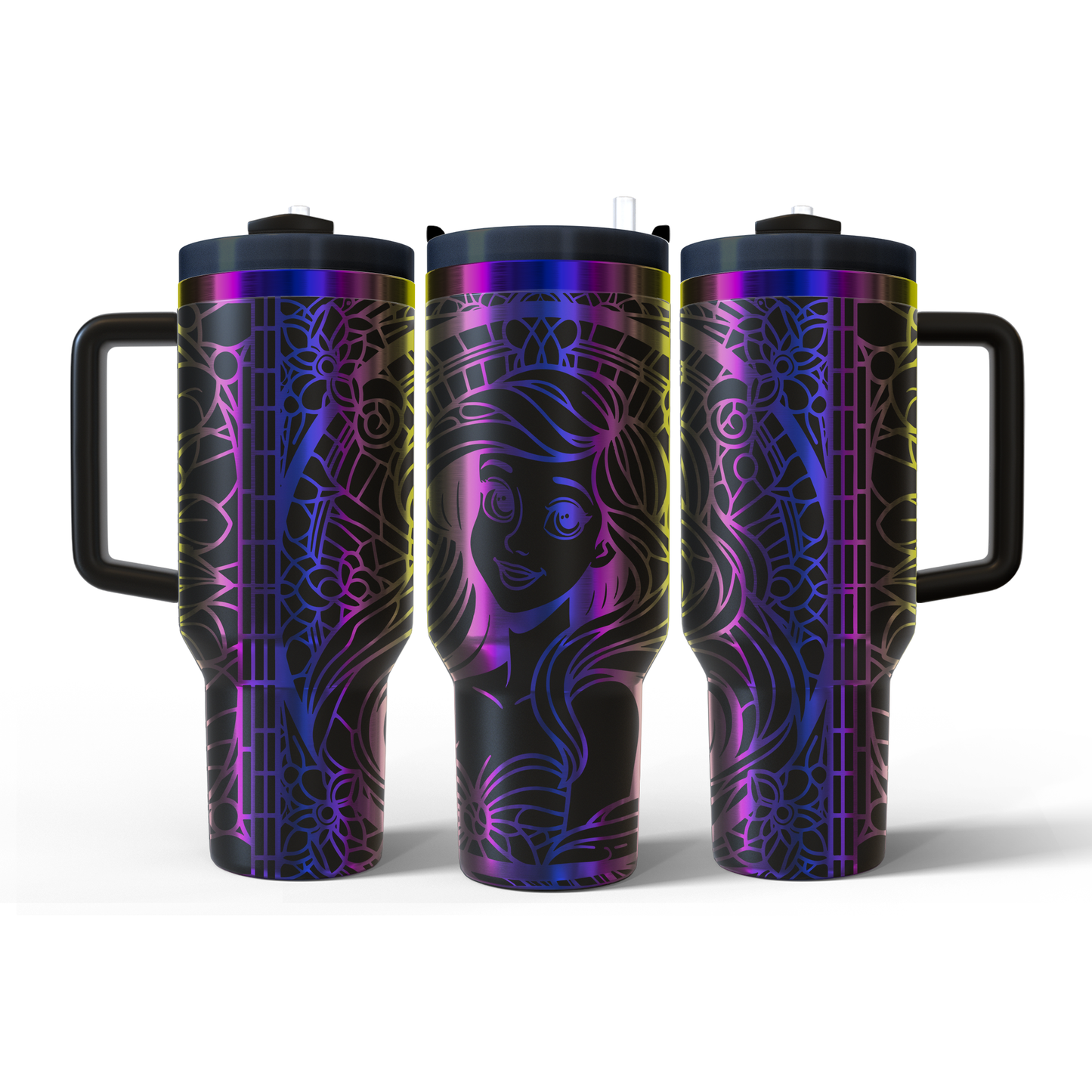 40 oz Black/Rainbow Tumbler