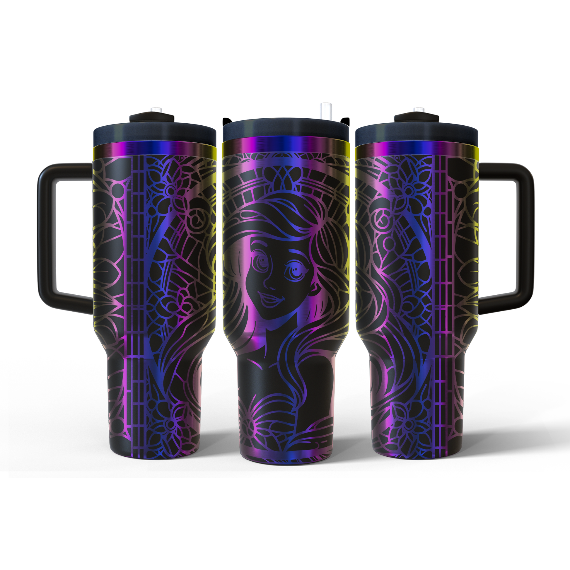 40 oz Black/Rainbow Tumbler