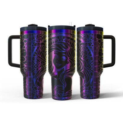 40 oz Black/Rainbow Tumbler