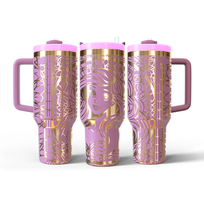 40 oz Soft Pink/Gold Tumbler