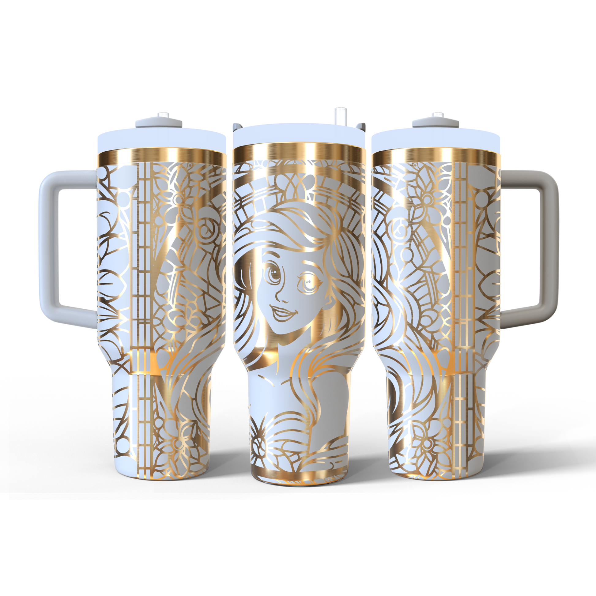 40 oz White/Gold Tumbler