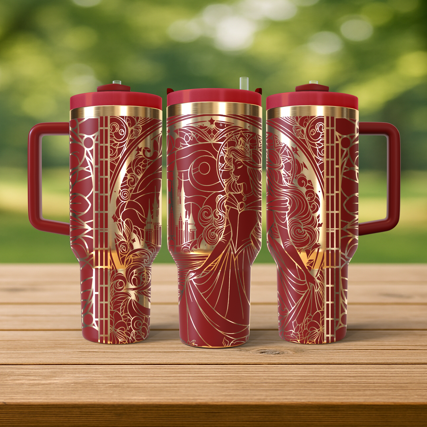 40 oz Red/Gold Tumbler