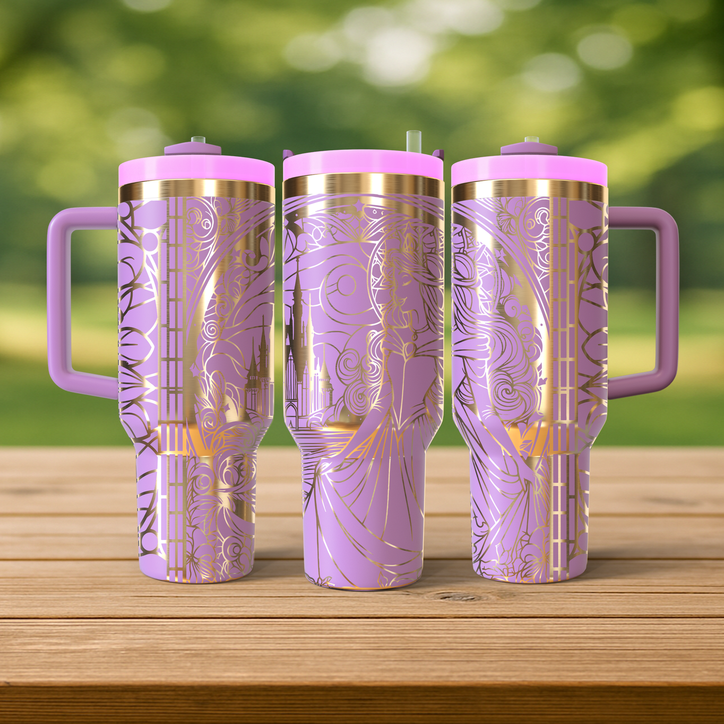 40 oz Soft Pink/Gold Tumbler