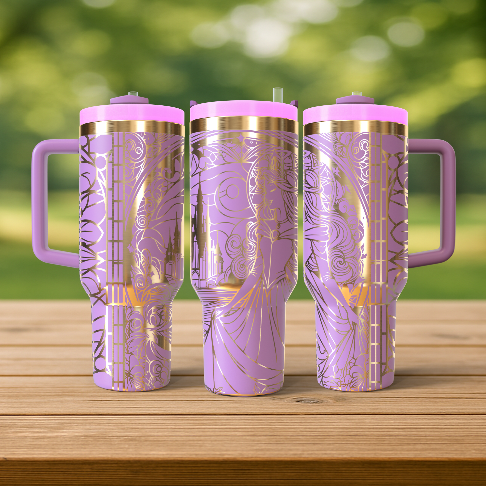 40 oz Soft Pink/Gold Tumbler