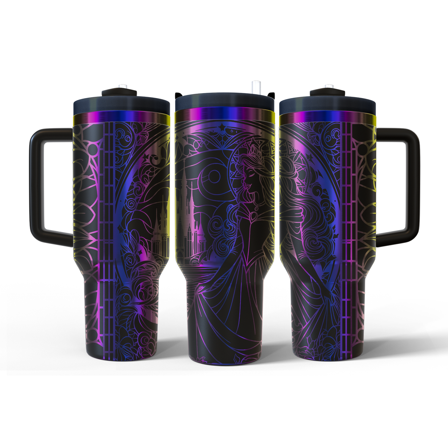 40 oz Black/Rainbow Tumbler