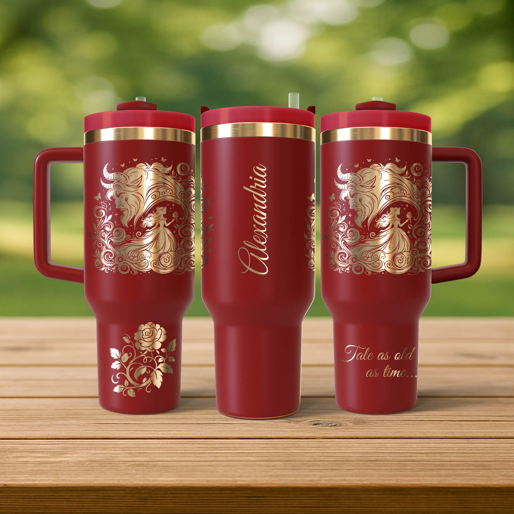40 oz Red/Gold Tumbler