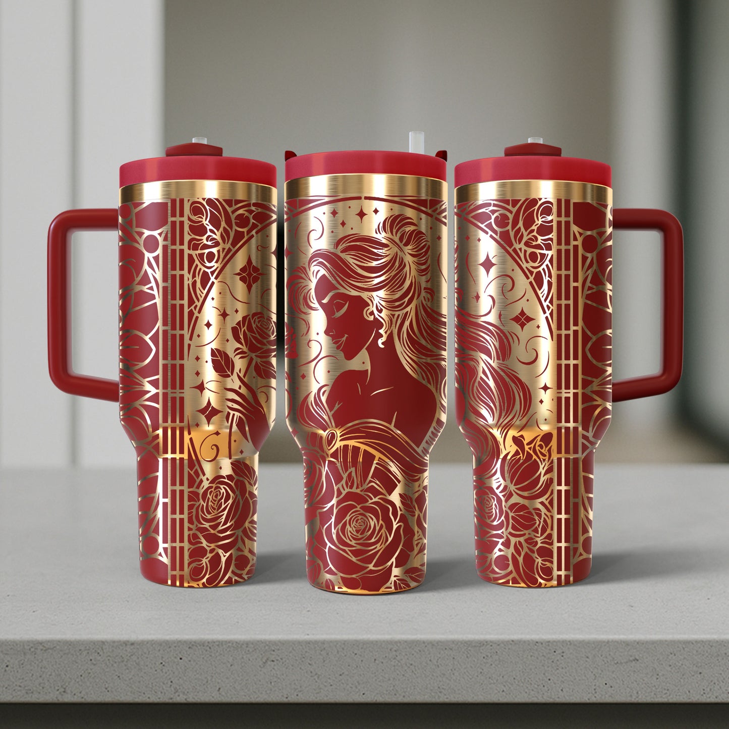 40 oz Red/Gold Tumbler