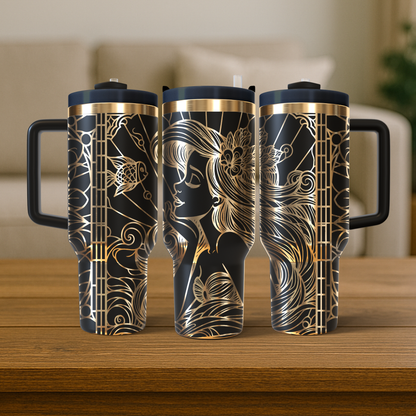 40 oz Black/Gold Tumbler