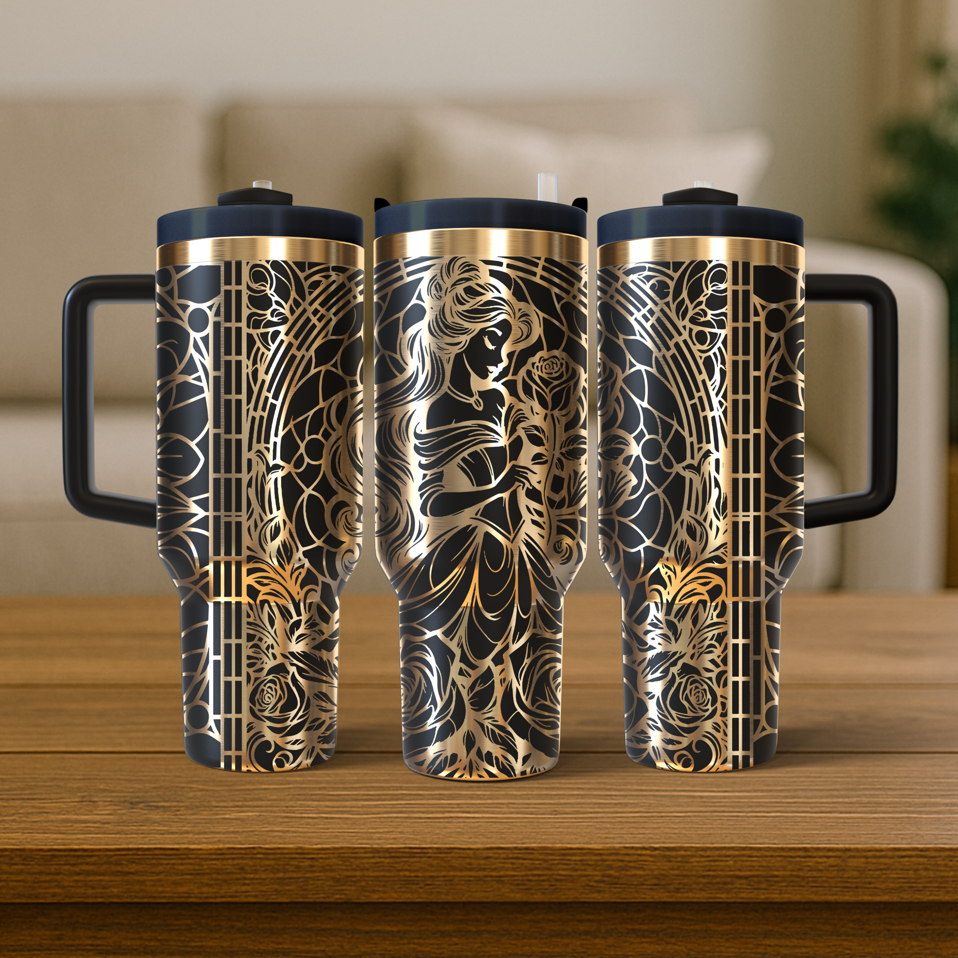 40 oz Black/Gold Tumbler
