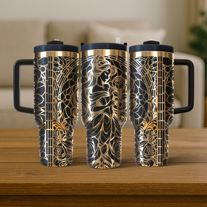 40 oz Black/Gold Tumbler