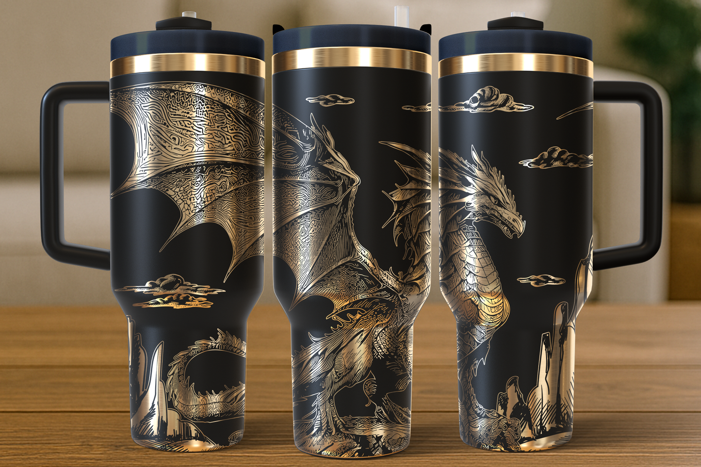 40 oz Black/Gold Tumbler