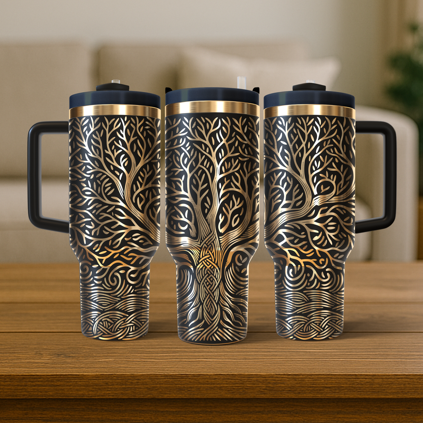 40 oz Black/Gold Tumbler