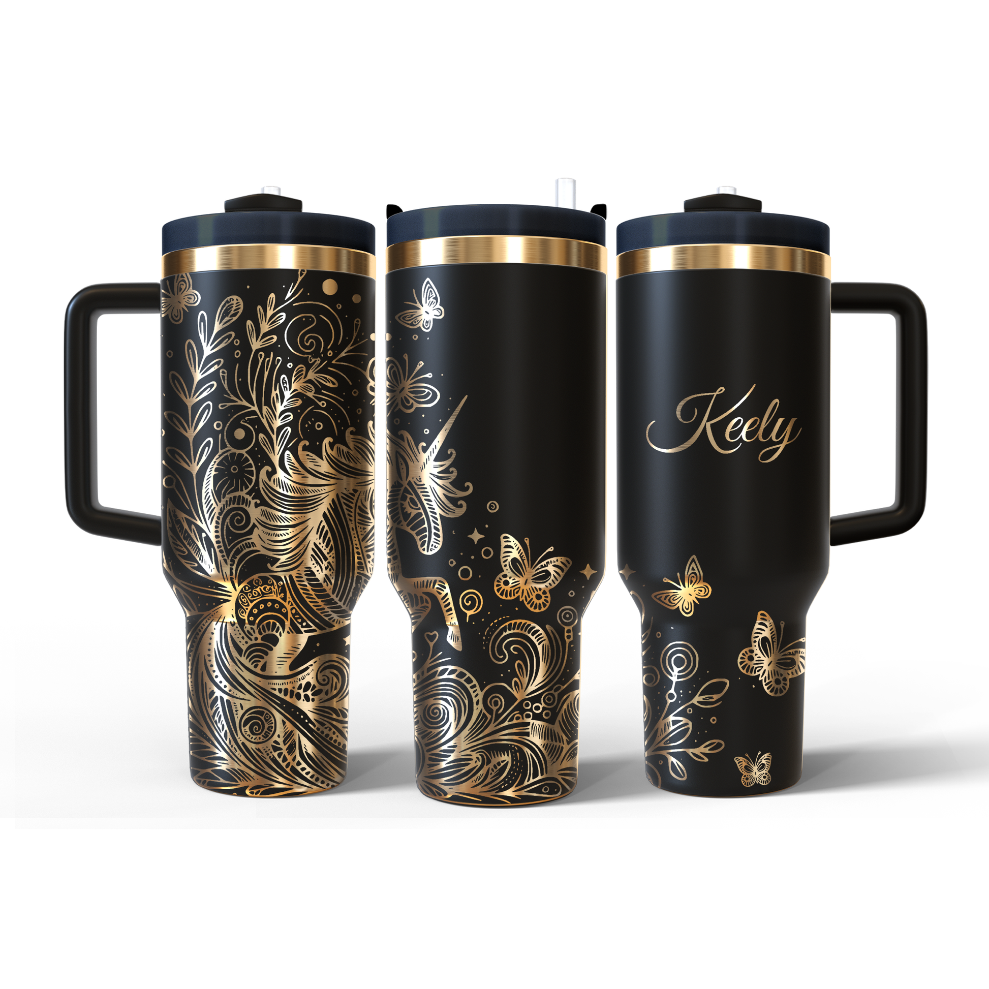 40 oz Black/Gold Tumbler