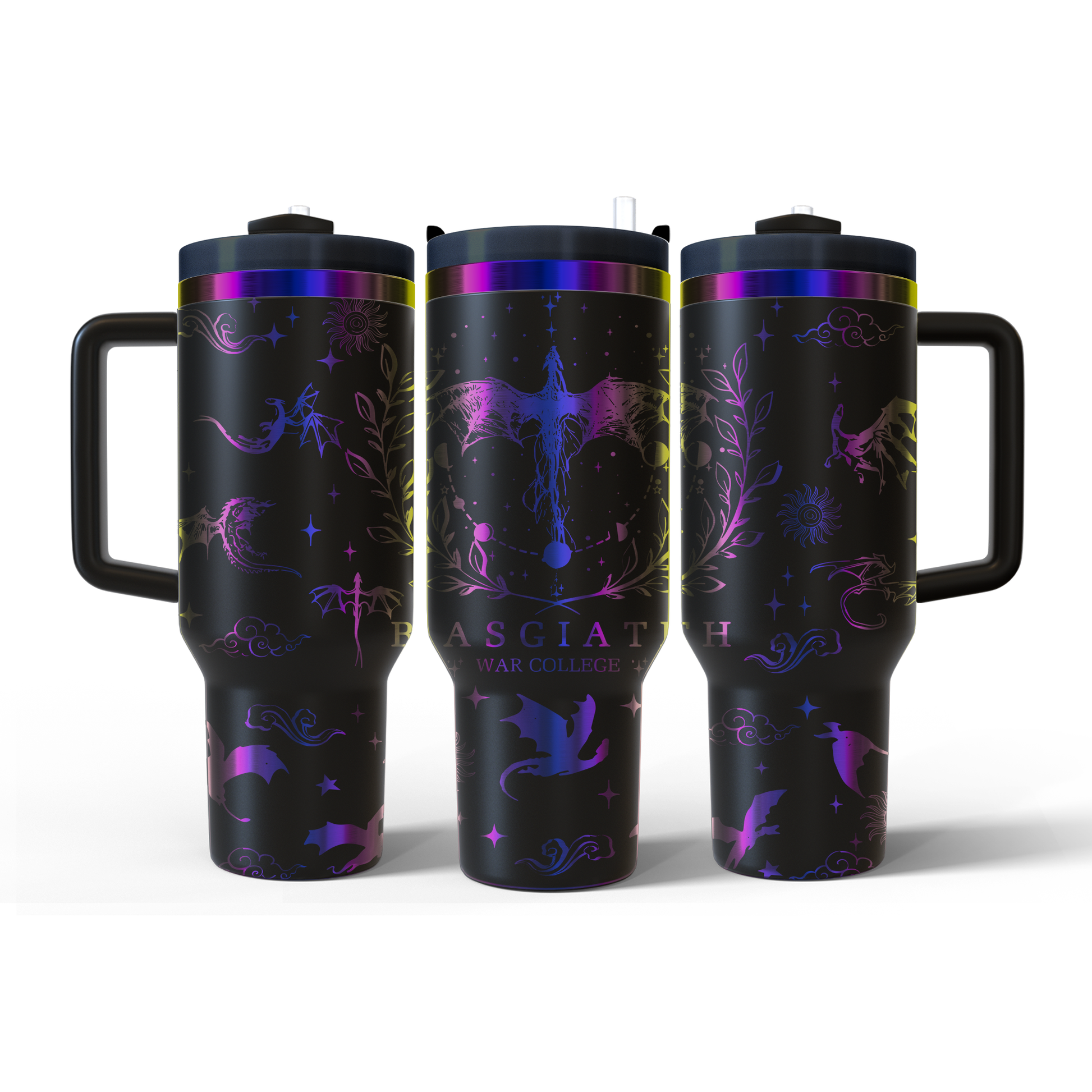 40 oz Black/Rainbow Tumbler