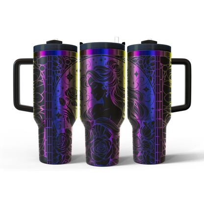 40 oz Black/Rainbow Tumbler