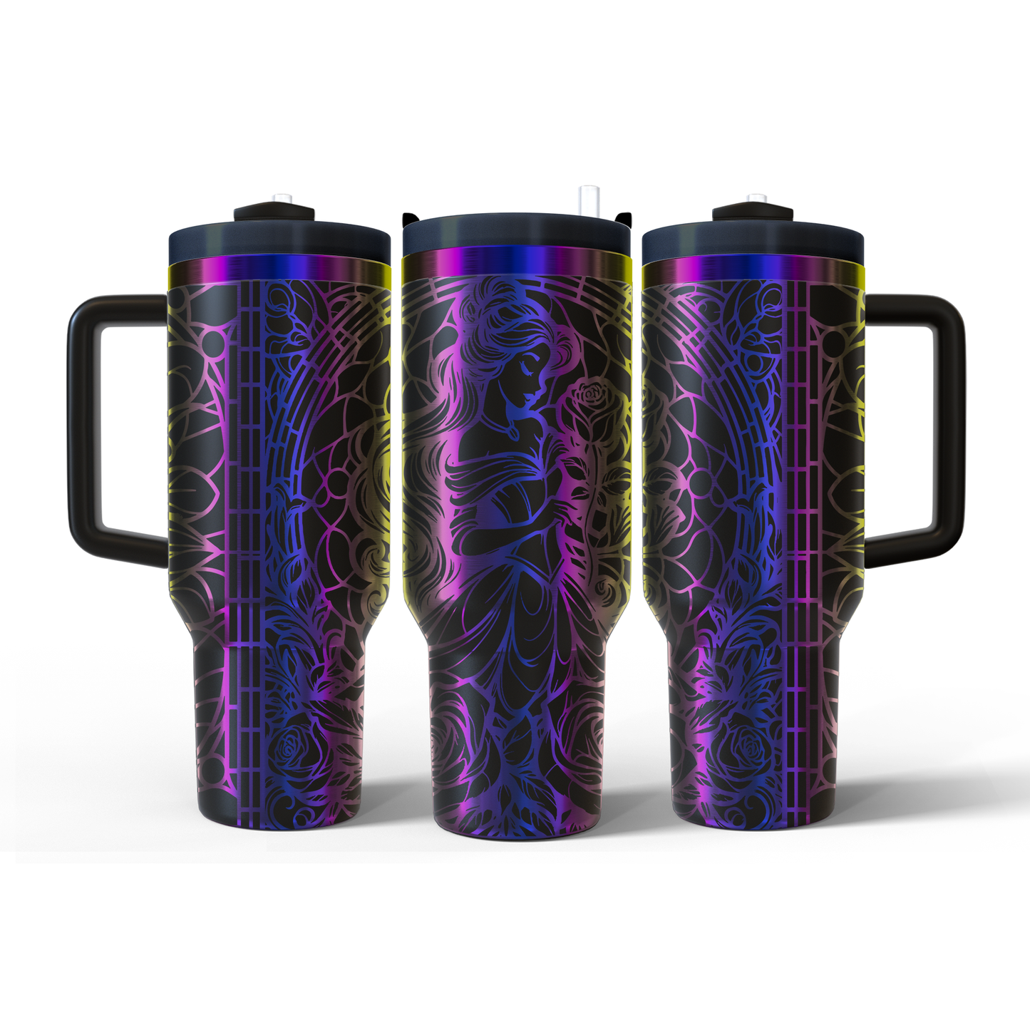 40 oz Black/Rainbow Tumbler