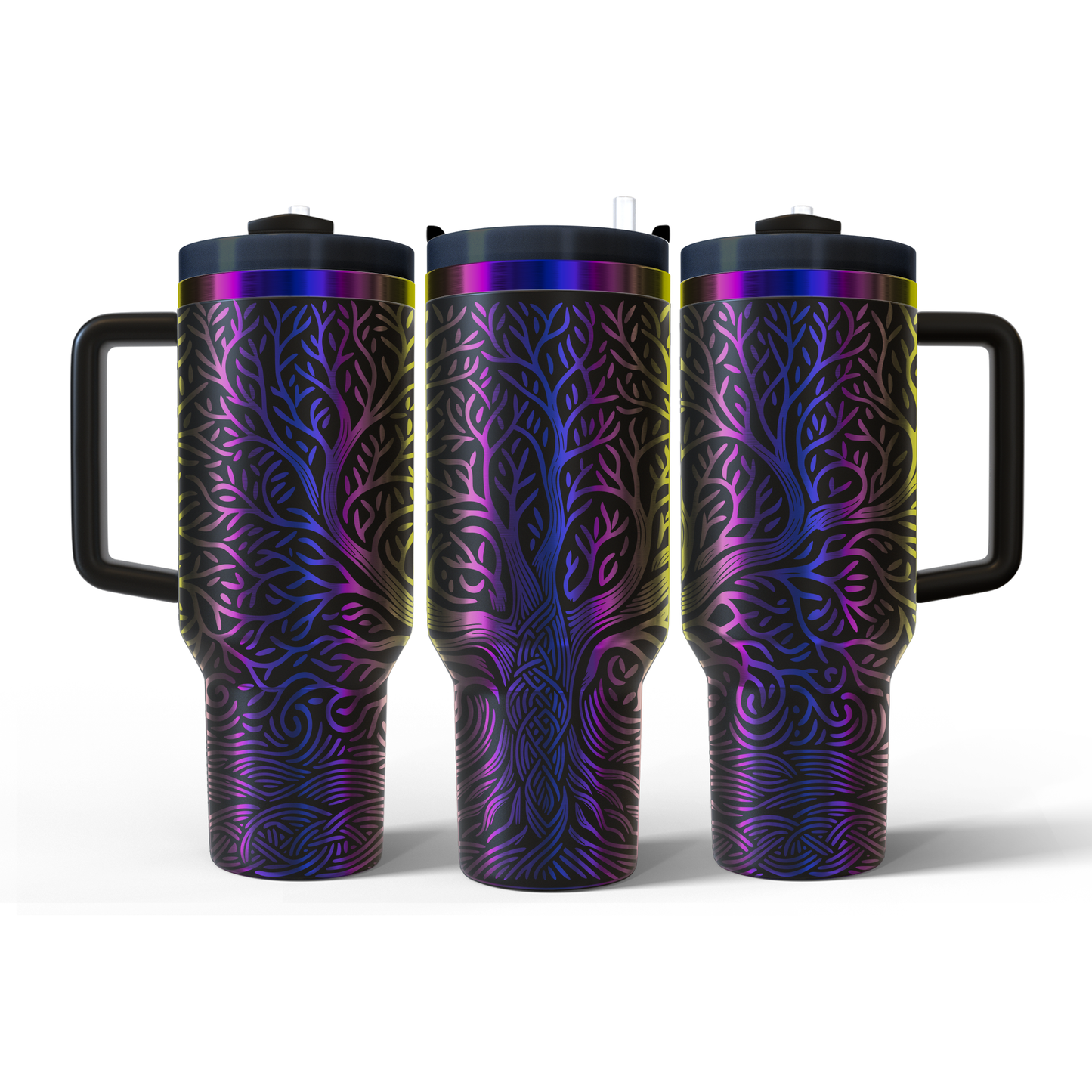 40 oz Black/Rainbow Tumbler