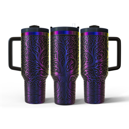 40 oz Black/Rainbow Tumbler