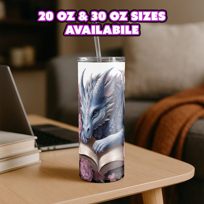 Blue Rose Book Dragon Tumbler