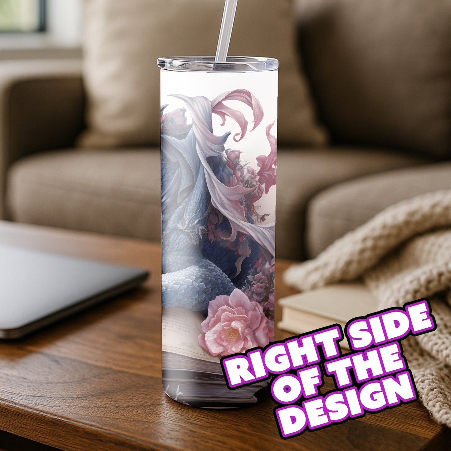 Blue Rose Book Dragon Tumbler