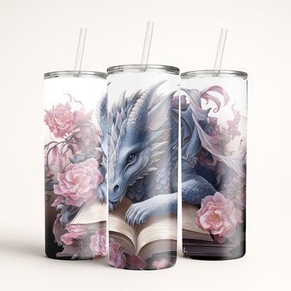 Blue Rose Book Dragon Tumbler