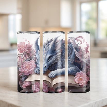 Blue Rose Book Dragon Tumbler