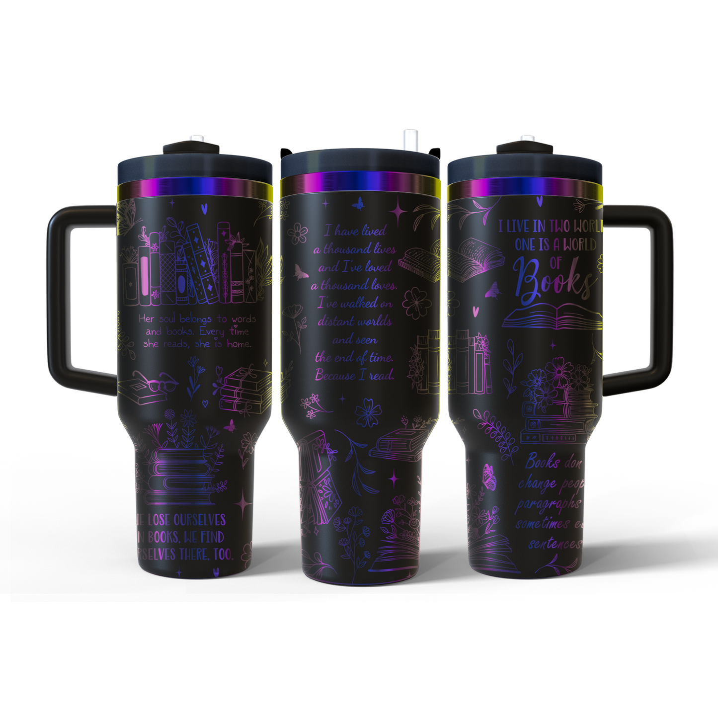 40 oz Black/Rainbow Tumbler