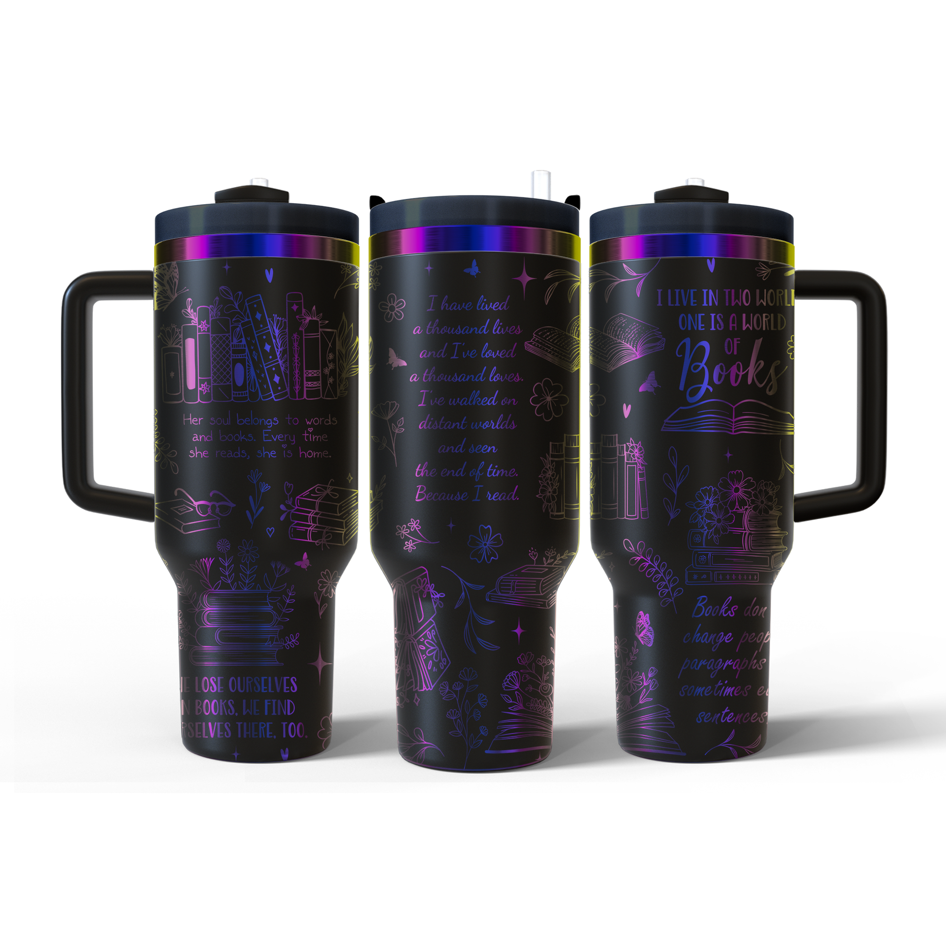 40 oz Black/Rainbow Tumbler