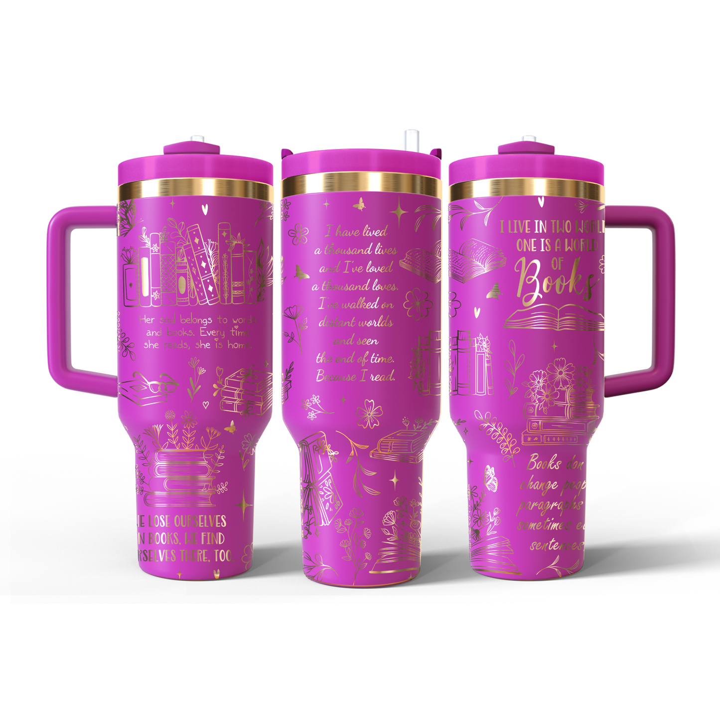 40 oz Hot Pink/Gold Tumbler