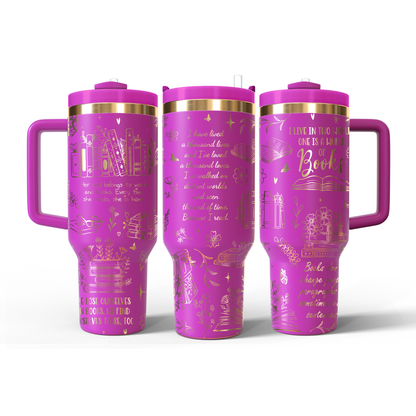 40 oz Hot Pink/Gold Tumbler