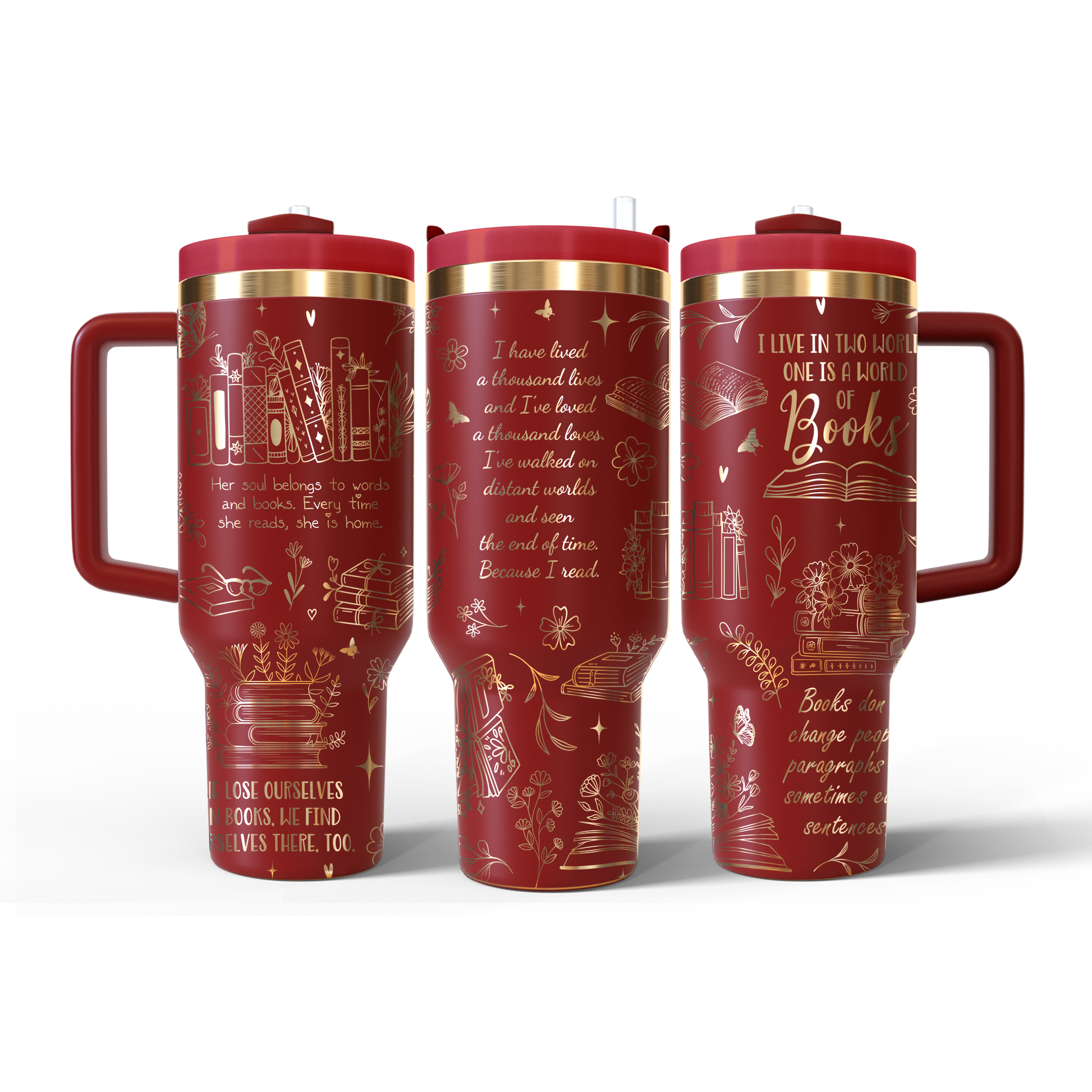 40 oz Red/Gold Tumbler