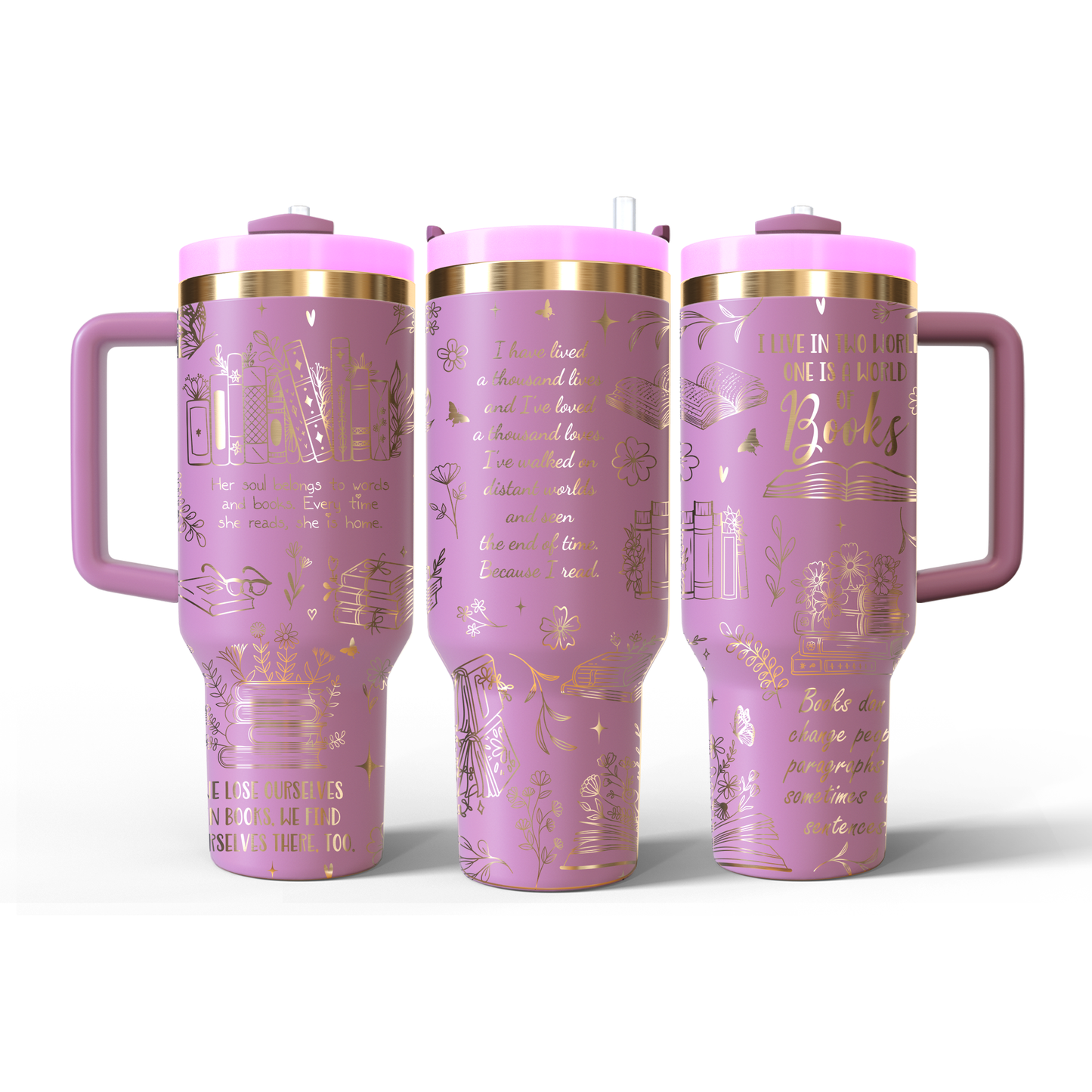 40 oz Soft Pink/Gold Tumbler