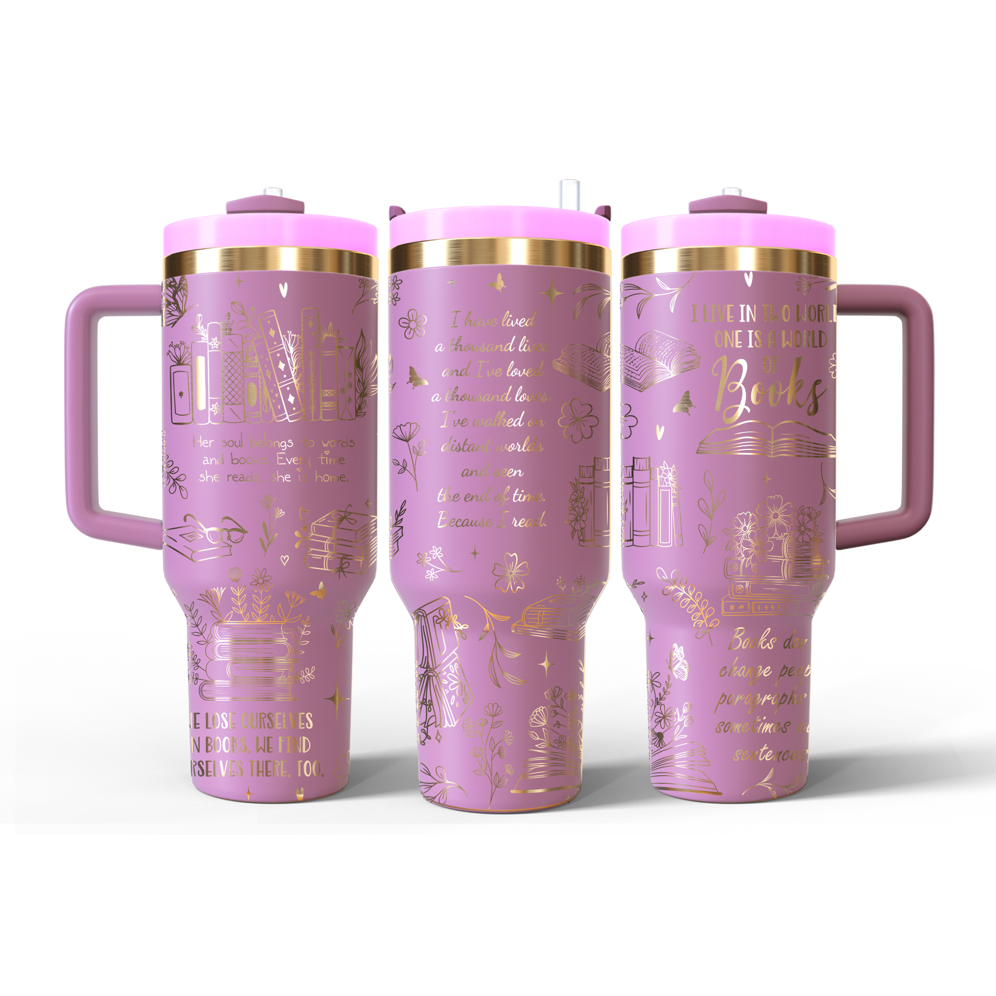 40 oz Soft Pink/Gold Tumbler