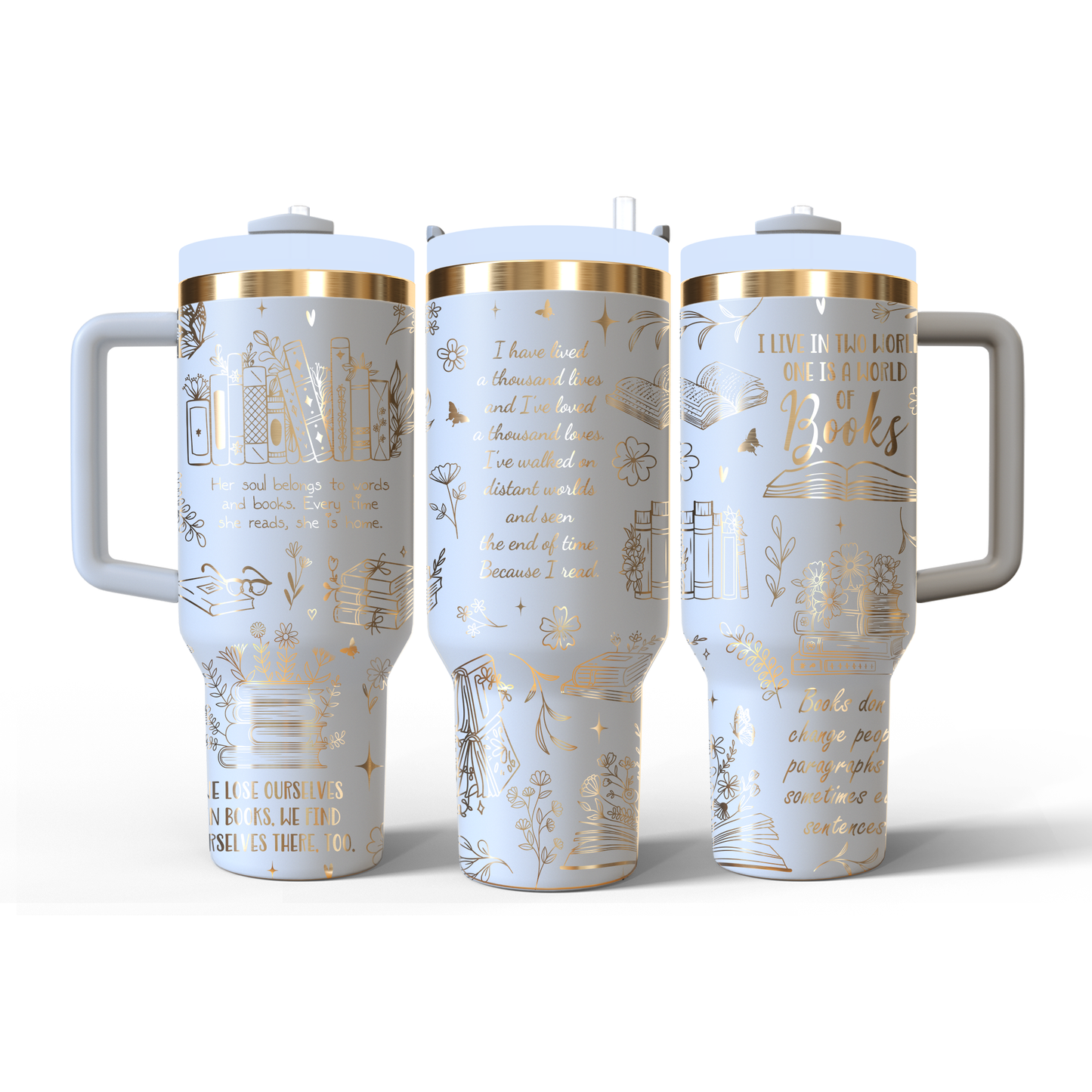 40 oz White/Gold Tumbler