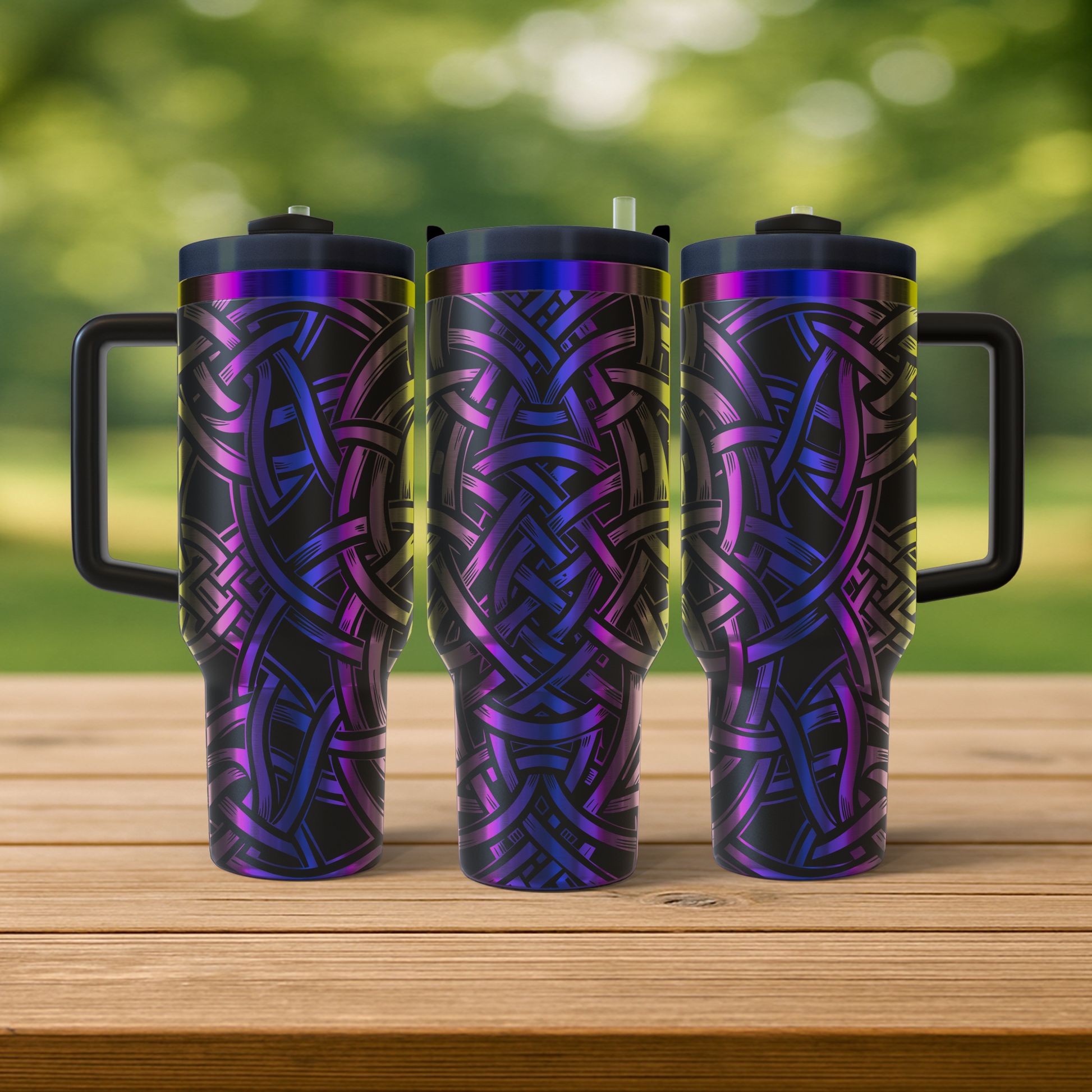 40 oz Black/Rainbow Tumbler