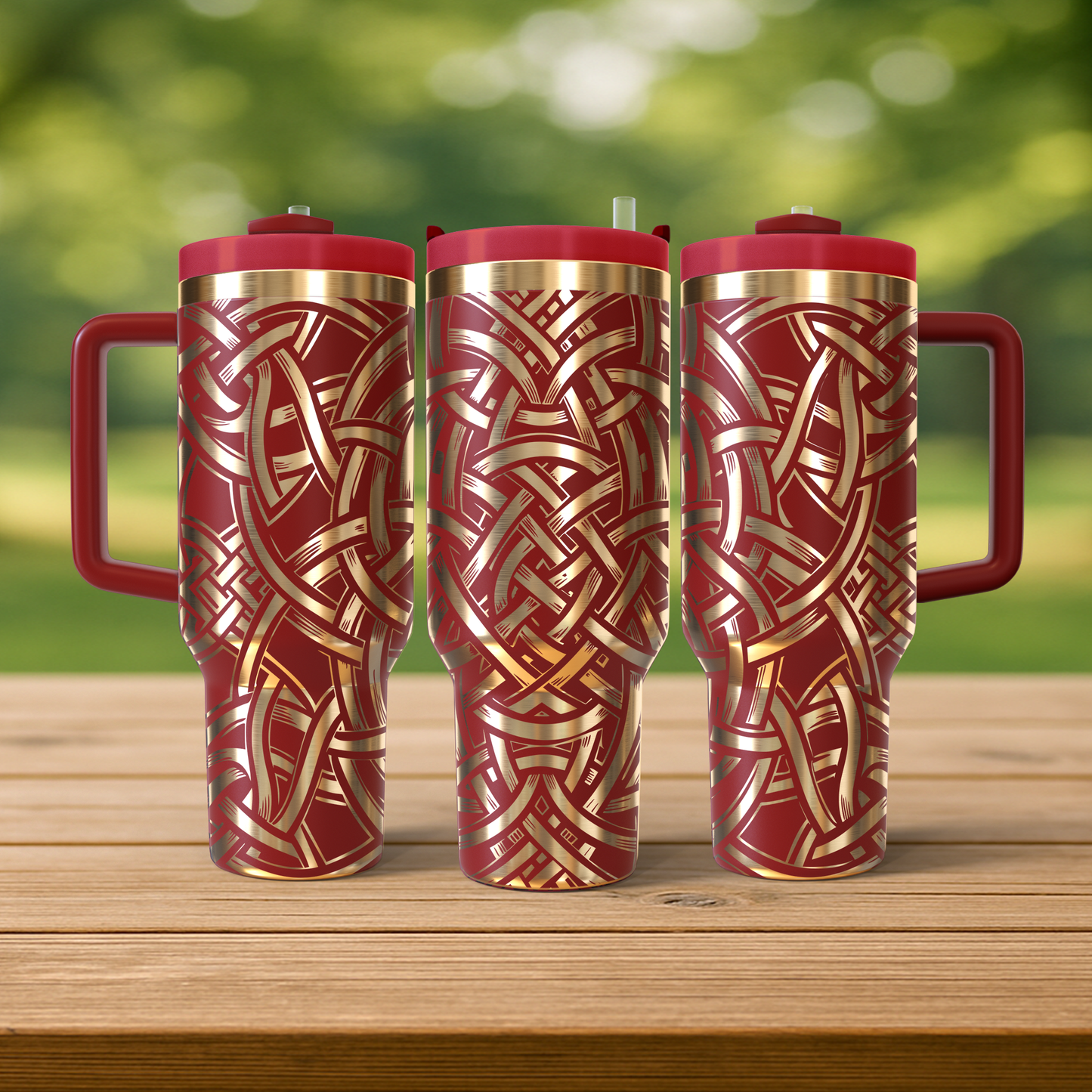 40 oz Red/Gold Tumbler
