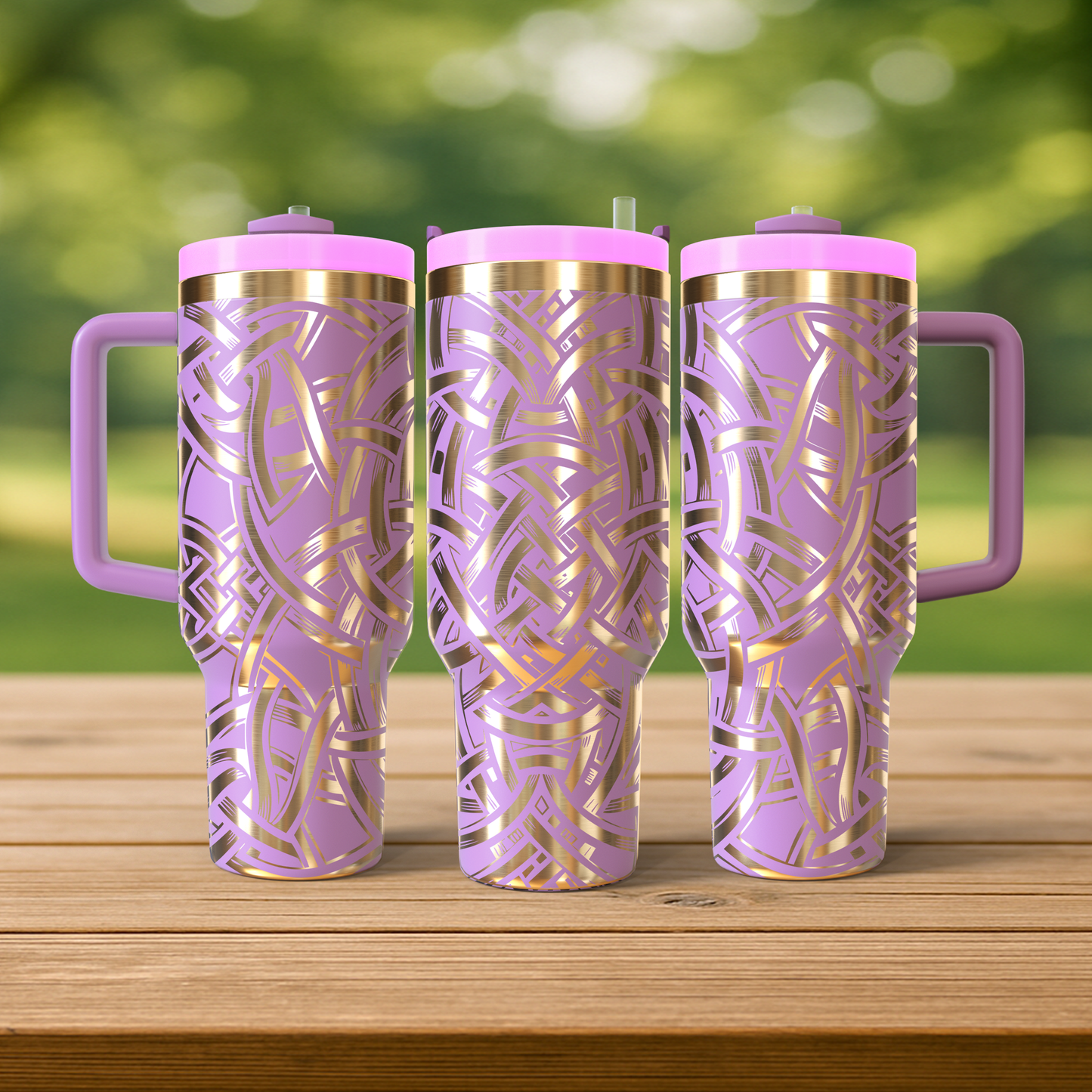 40 oz Soft Pink/Gold Tumbler