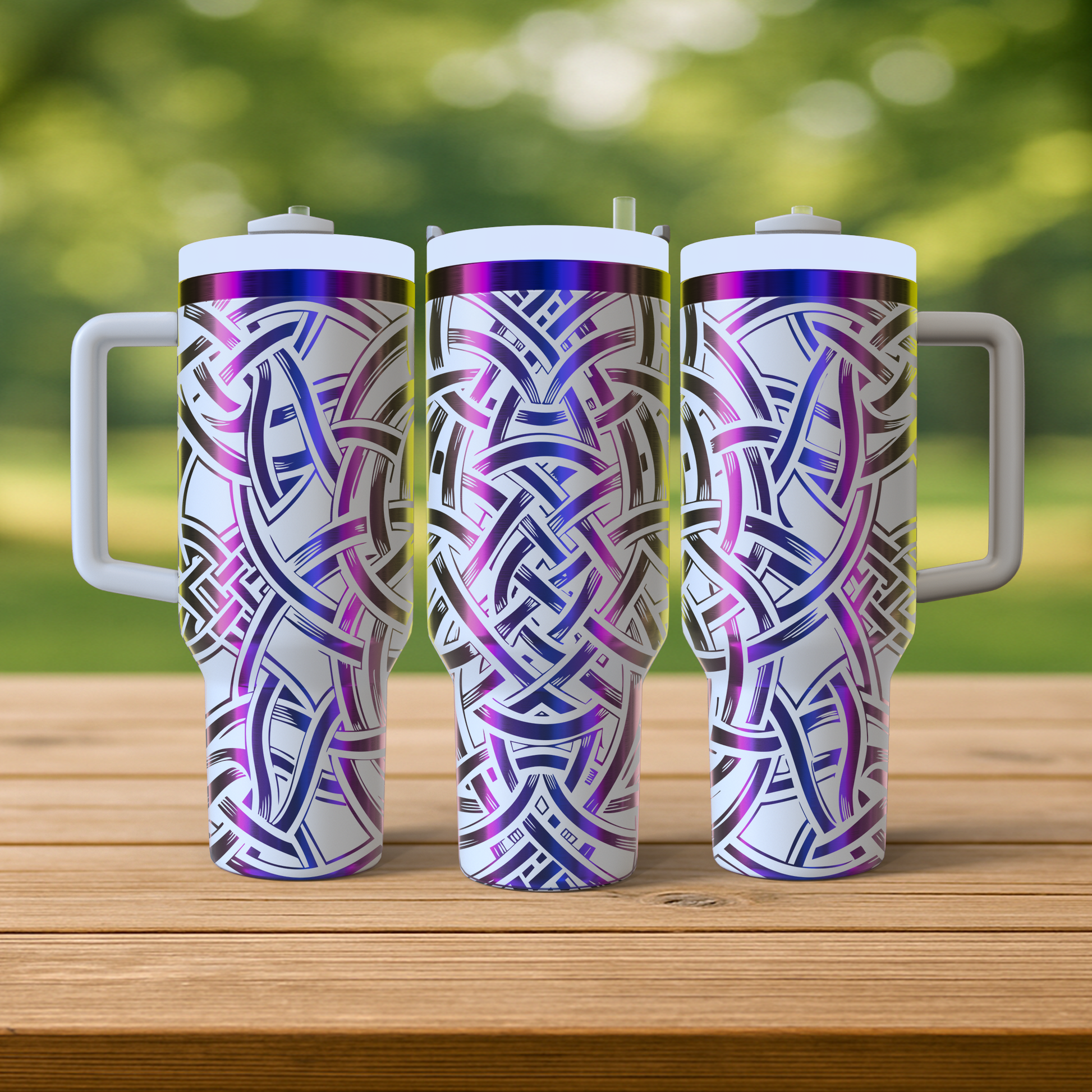 40 oz White/Rainbow Tumbler