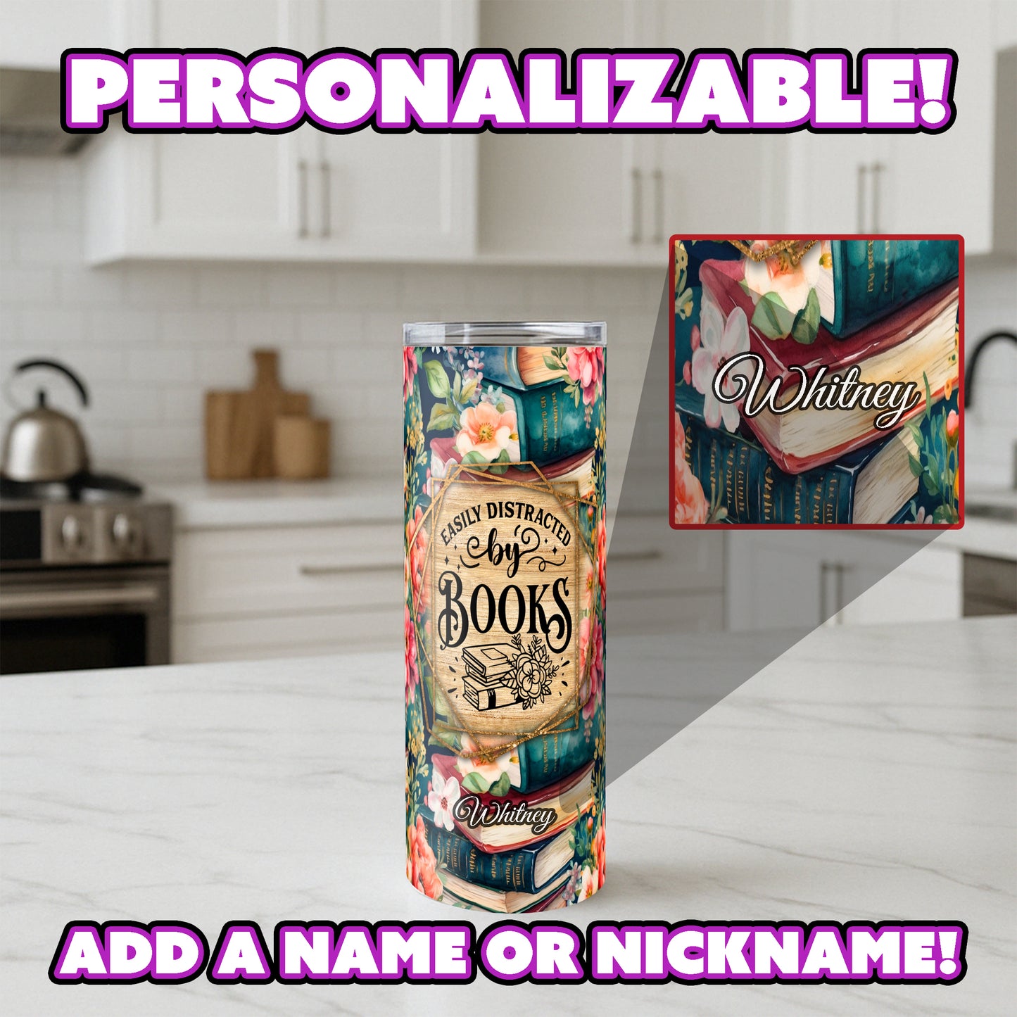 Easily Distracted by Books Tumbler