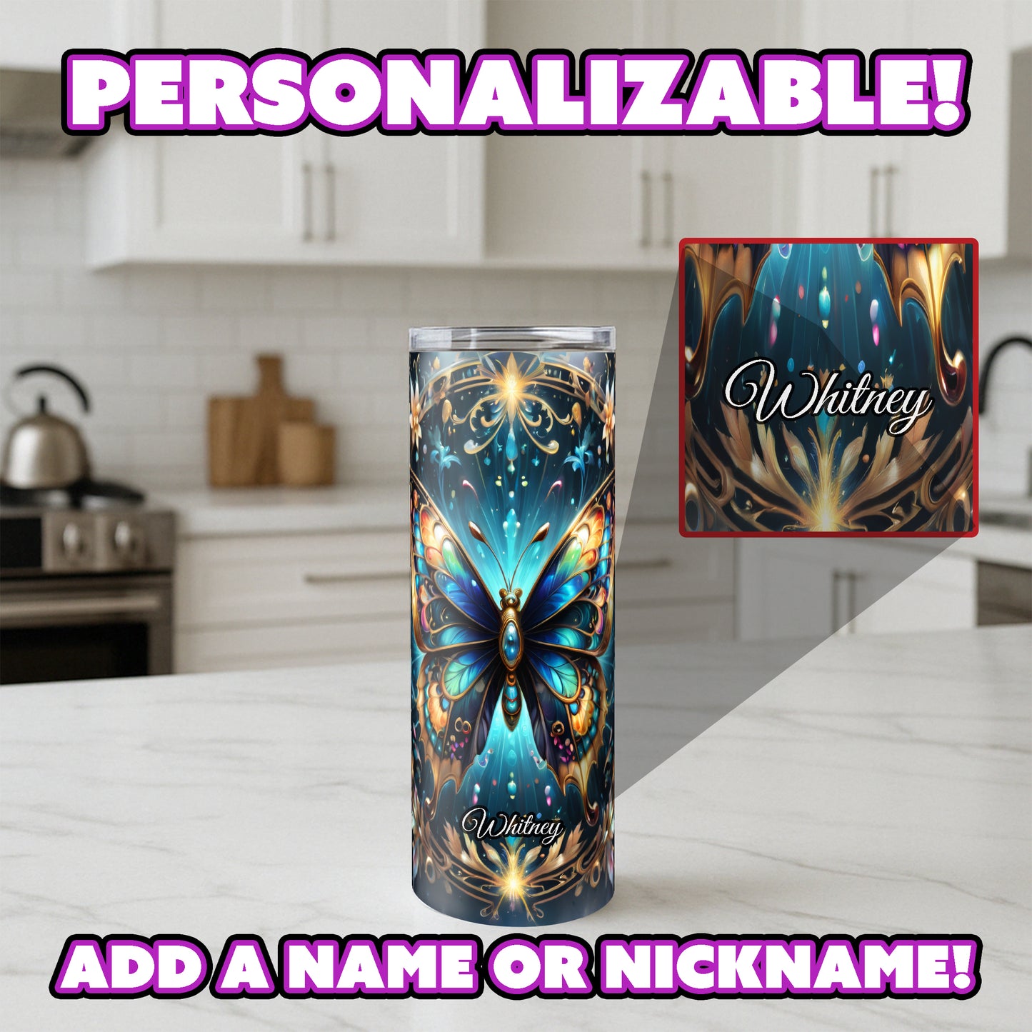 Elegant Stained Glass – “Celestielle” Tumbler