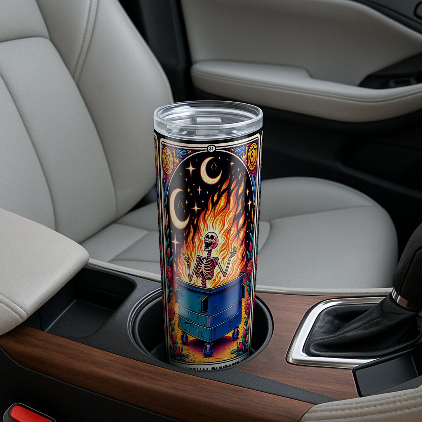 The Emotional Dumpster Fire - Sarcastic Tarot Card Tumbler
