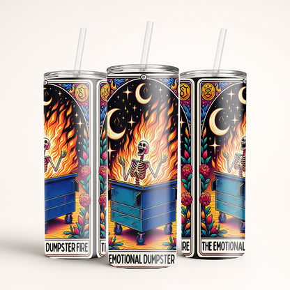 The Emotional Dumpster Fire - Sarcastic Tarot Card Tumbler