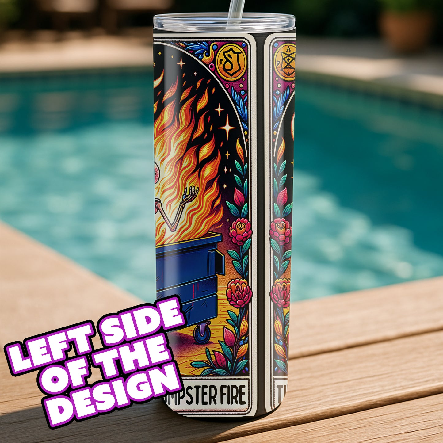 The Emotional Dumpster Fire - Sarcastic Tarot Card Tumbler