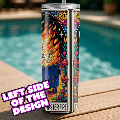 The Emotional Dumpster Fire - Sarcastic Tarot Card Tumbler