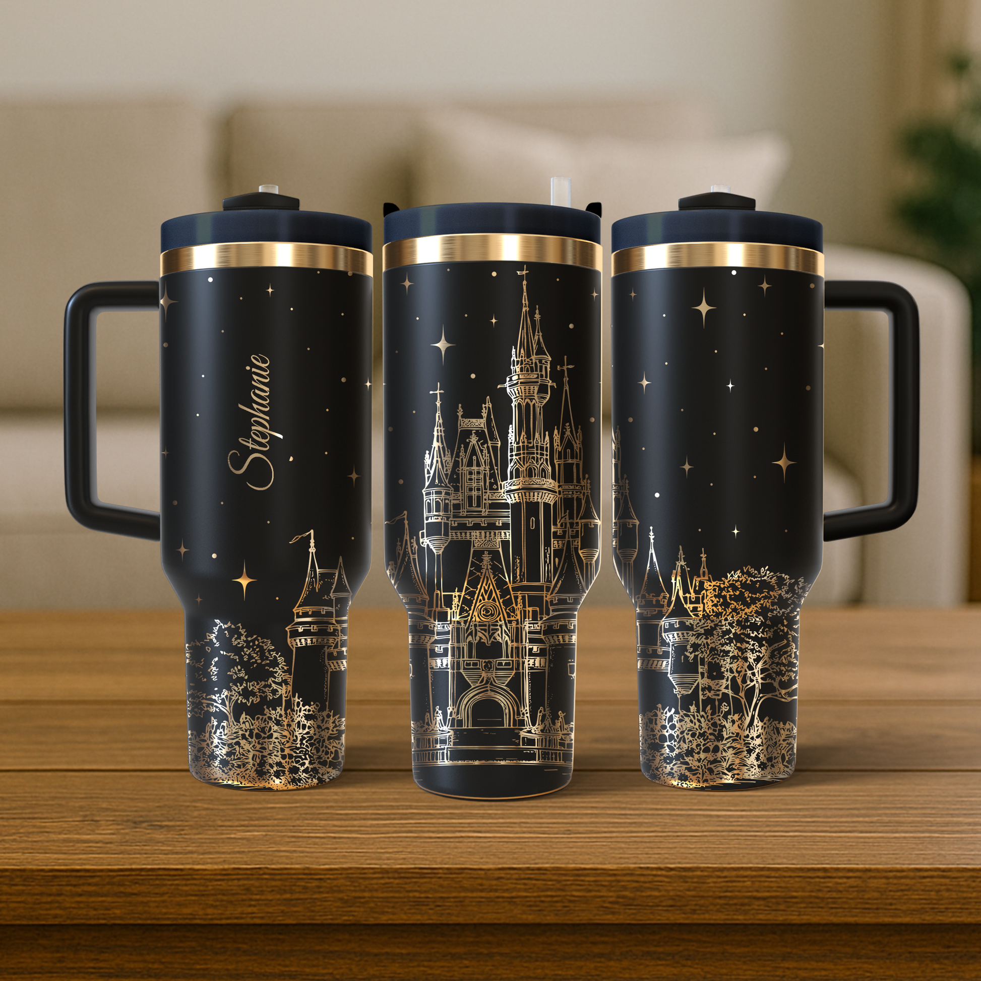 40 oz Black/Gold Tumbler