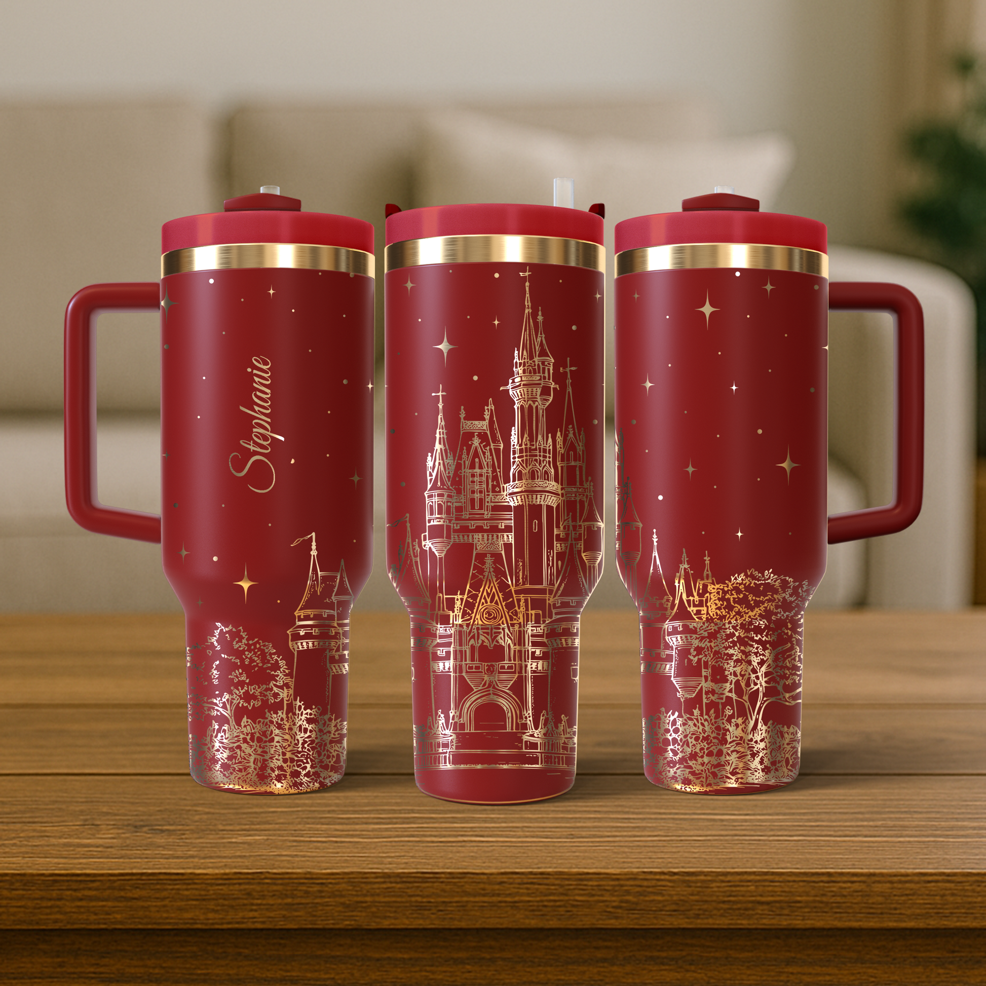 40 oz Red/Gold Tumbler