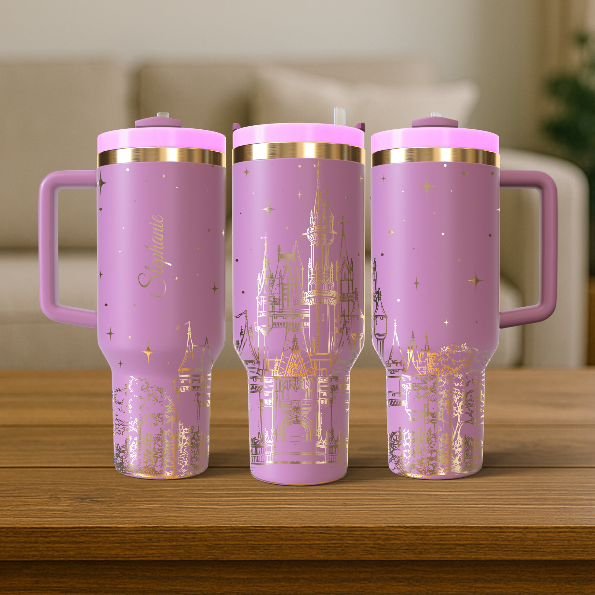 40 oz Soft Pink/Gold Tumbler